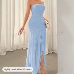light blue dress